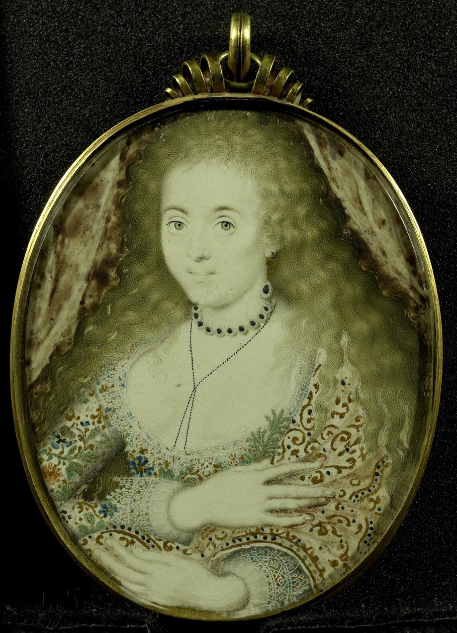 Arabella Stuart, ca. 1590-1615 (pergament, gull og glass) av Isaac Oliver