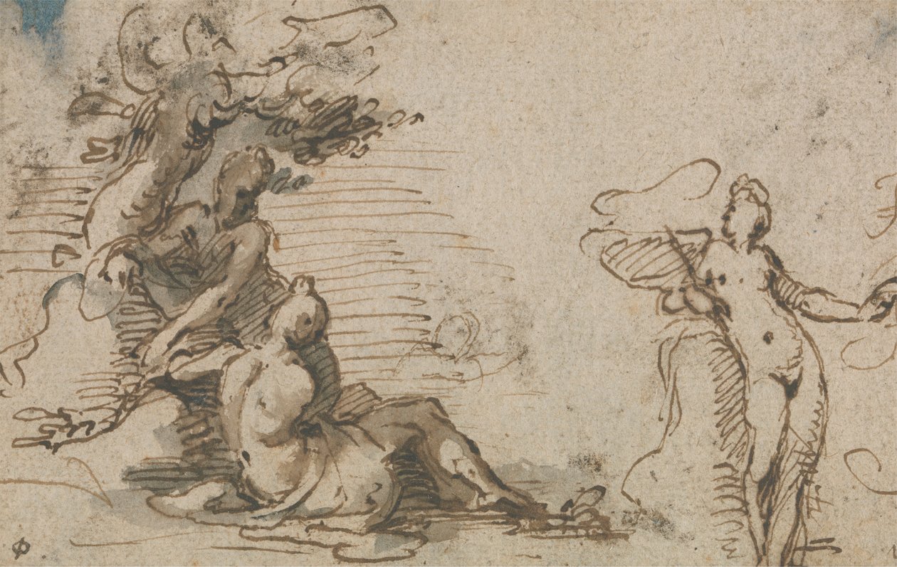 Klassisk studie av tre figurer av Isaac Oliver