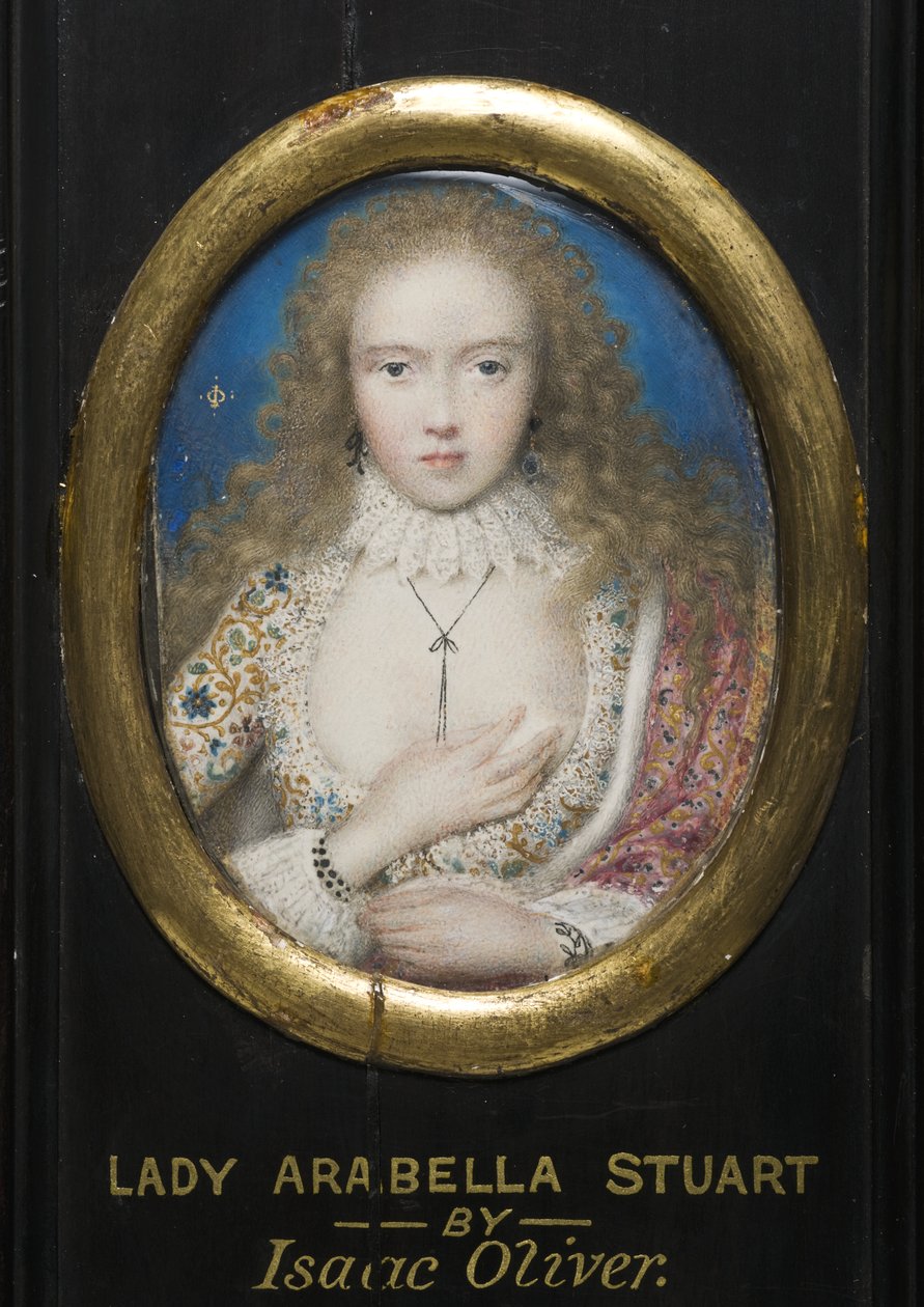 Lady Arabella Stuart (akvarell på pergament) av Isaac Oliver