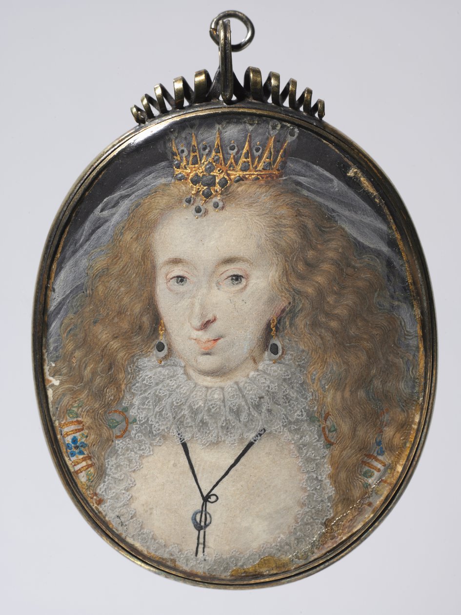 Portrett av Lucy Russell, grevinne av Bedford, født Harrington, ca. 1608-1616. av Isaac Oliver