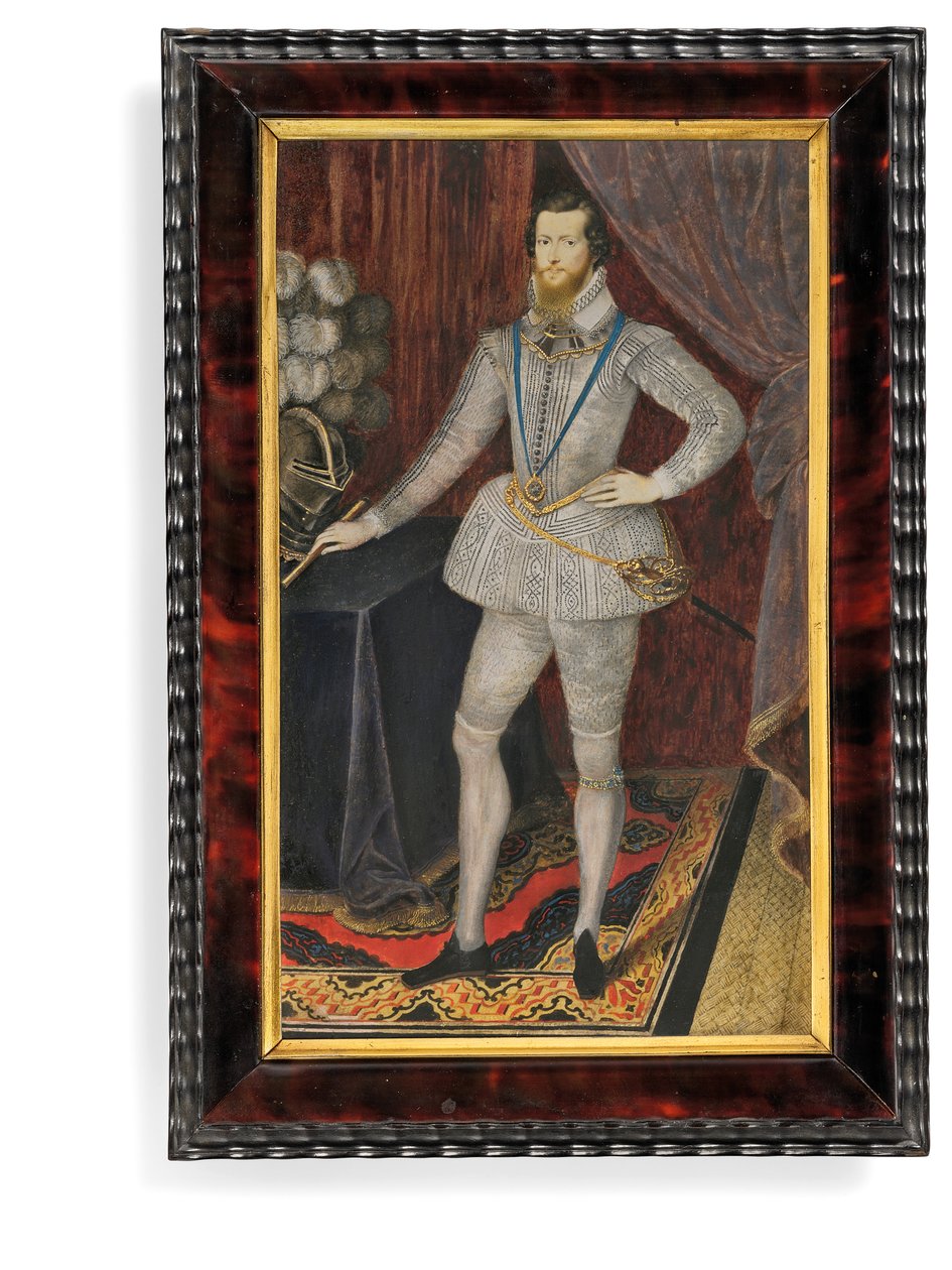 Robert Devereux, 2nd Earl of Essex (vellum med skilpaddeskallramme og gullfeste) av Isaac Oliver