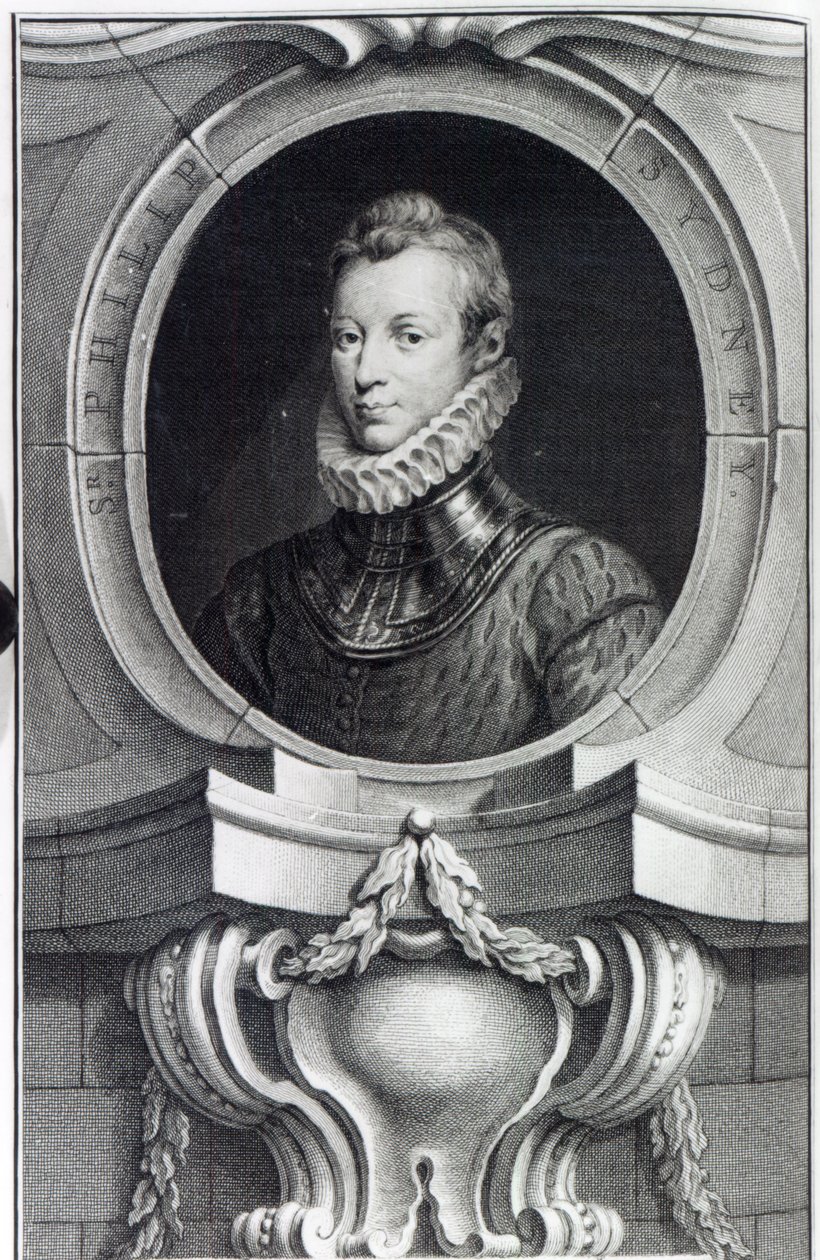 Sir Philip Sidney, gravert av Jacobus Houbraken, 1743 av Isaac Oliver