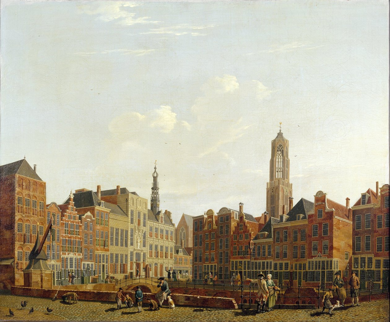 Utrecht rådhusbro med omgivelser, 1779 av Isaac Ouwater