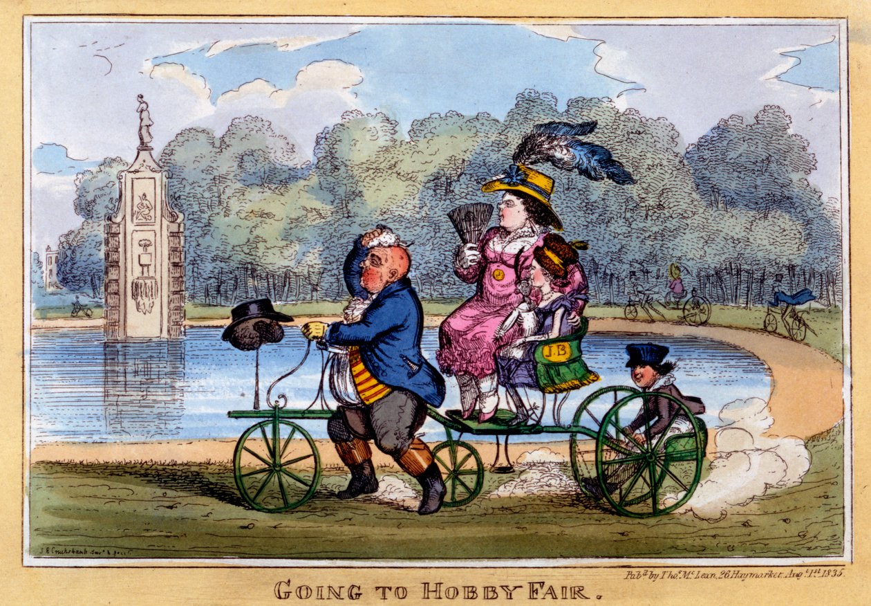 Going to Hobby Fair, 1835 (håndfarget gravering) av Isaac Robert Cruikshank