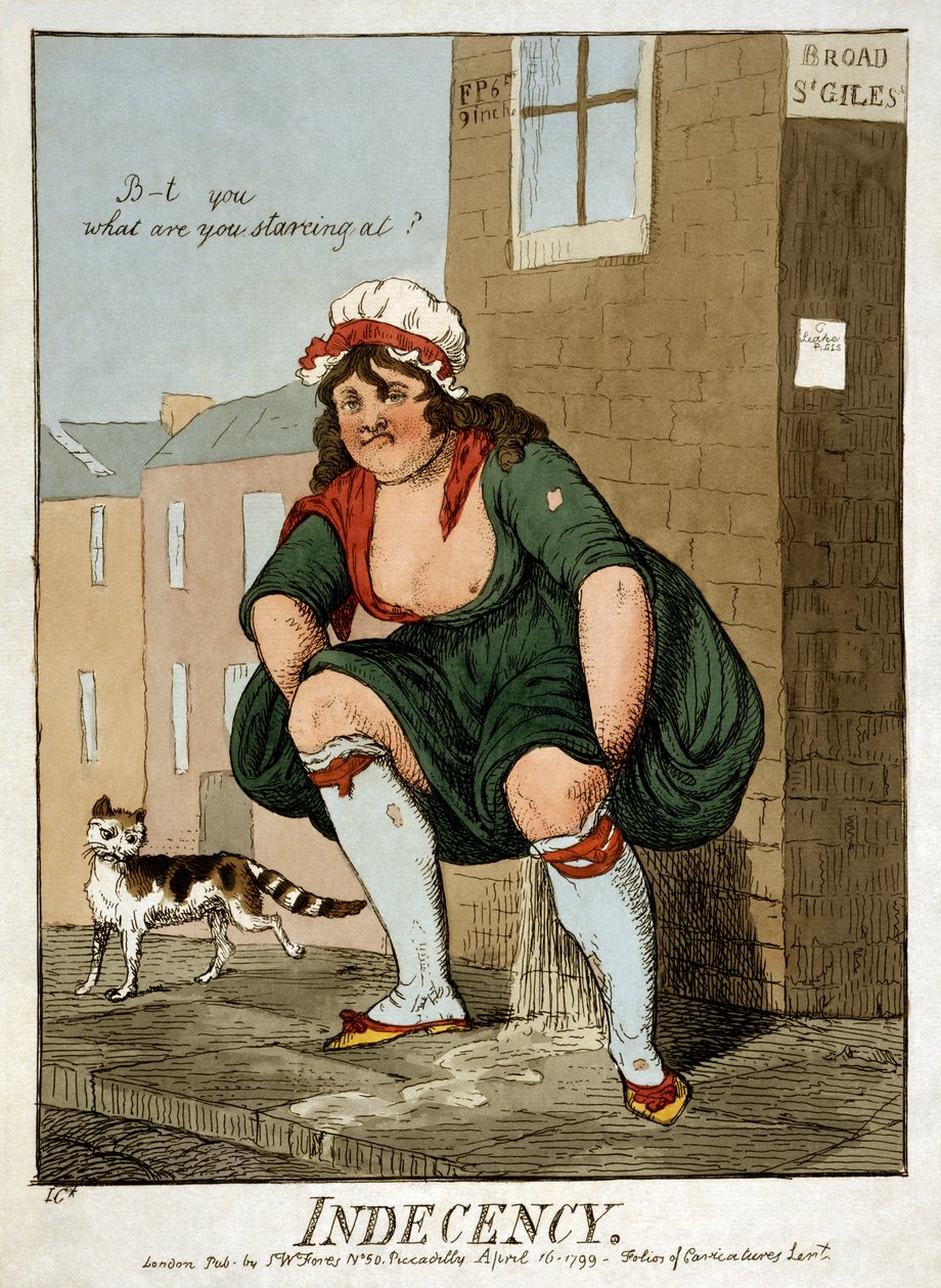 Uanstendighet, 1799. av Isaac Robert Cruikshank