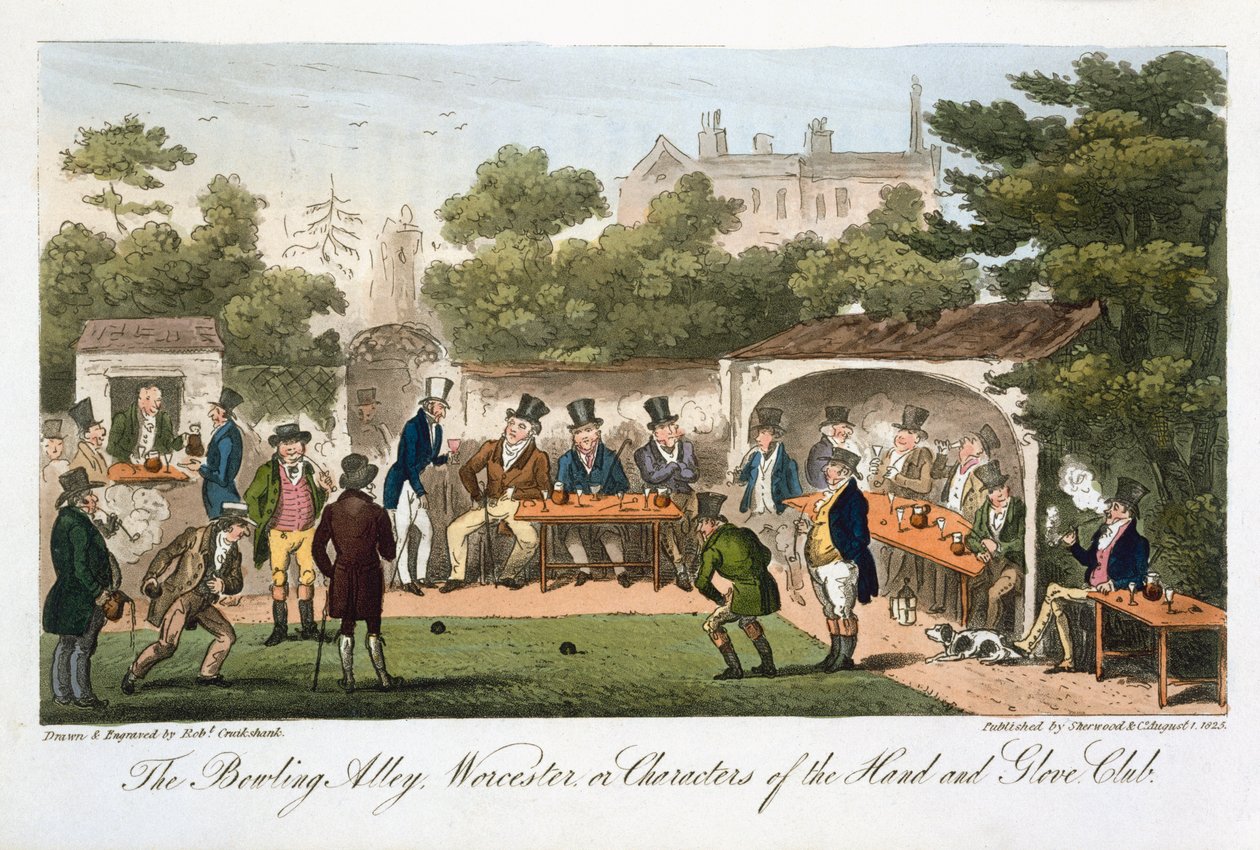 The Bowling Alley, Worcester, eller Characters of the Hand and Glove Club, fra 