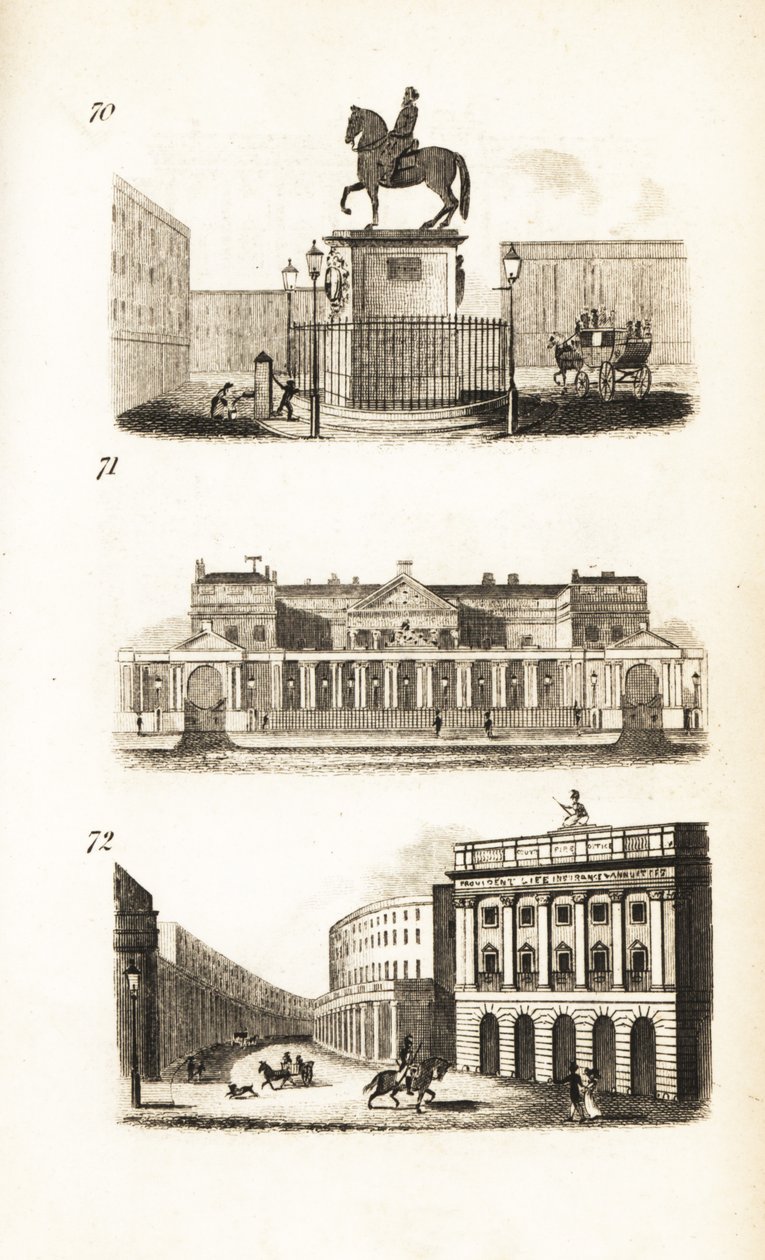 Charing Cross, Carlton House and the Quadrant, Regent Street av Isaac Taylor