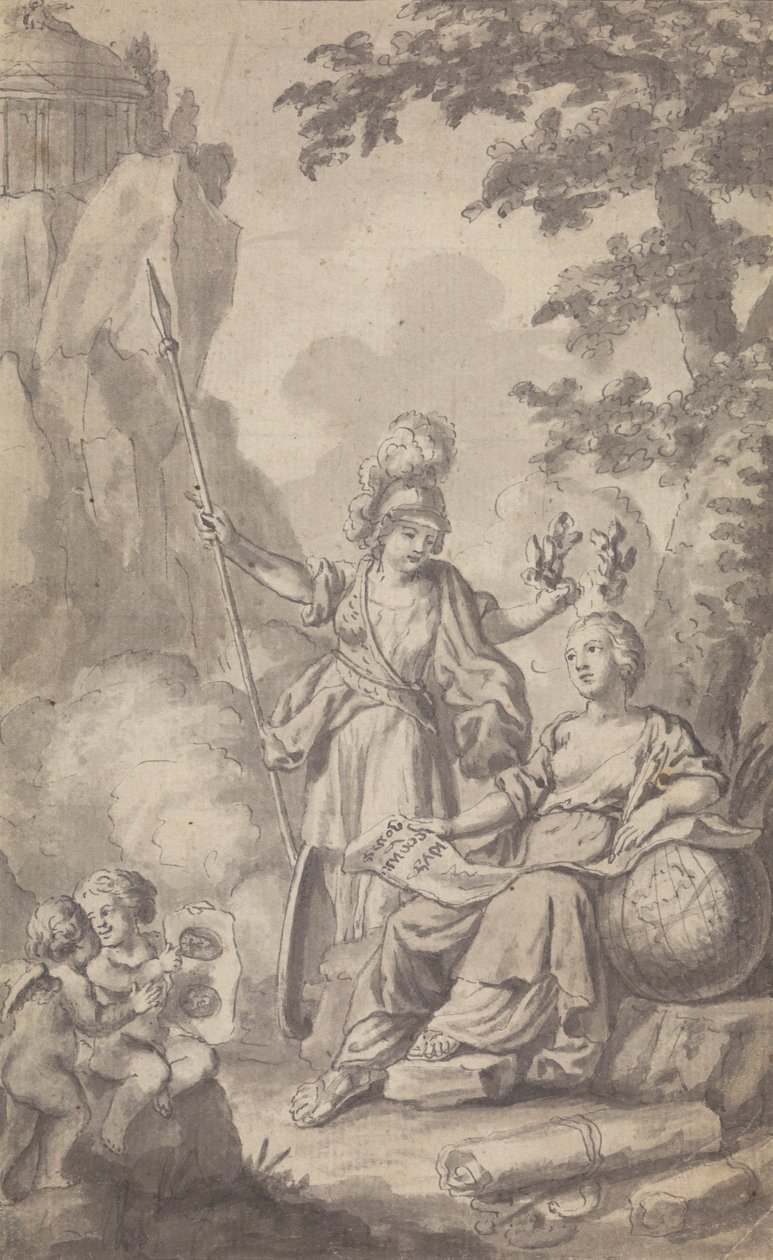 Frontispice for Town and Country Magazine, for Vol. II, nr. 1 av Isaac Taylor