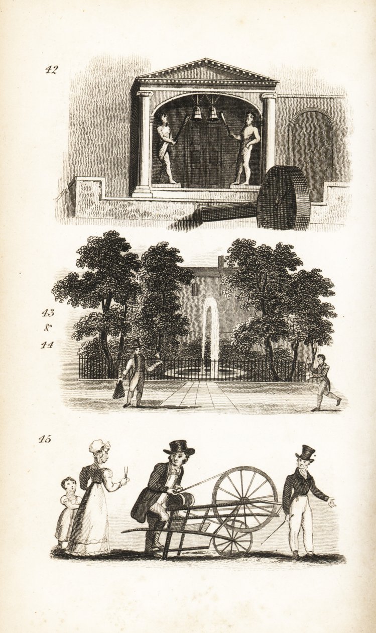 St Dunstans kirke, postbud, brevbærer og knivsliper av Isaac Taylor