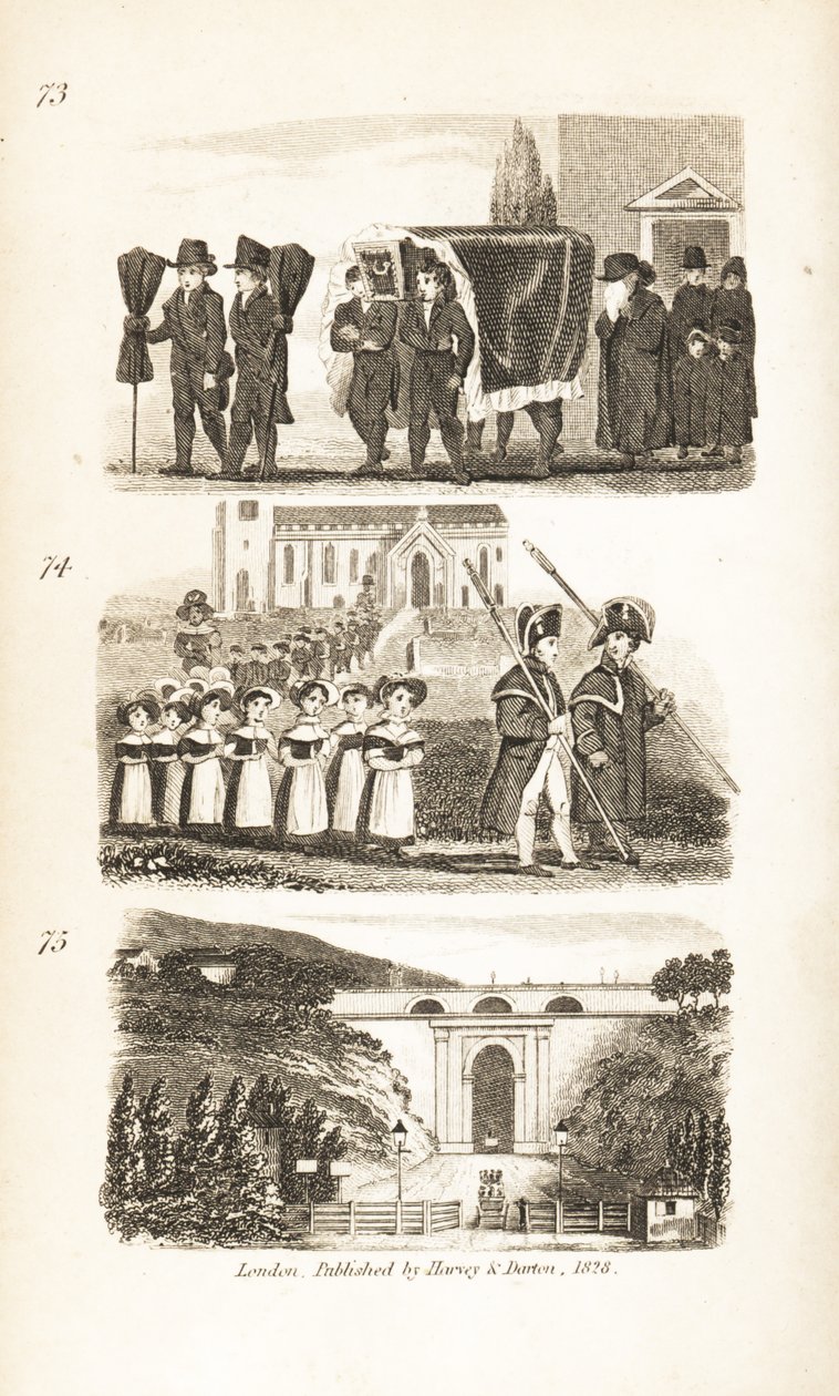 Begravelsen, Charity Children og Highgate Tunnel av Isaac Taylor