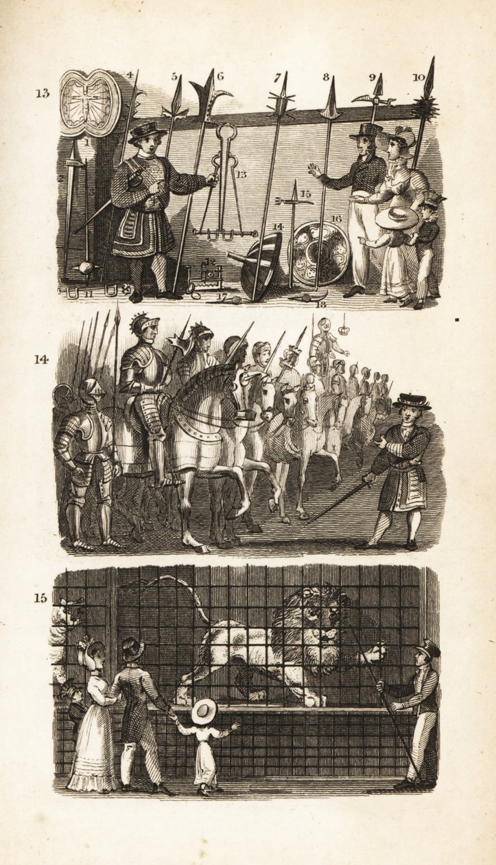 Tower of London: Armory, Horse Armory og Wild Beasts in the Tower av Isaac Taylor