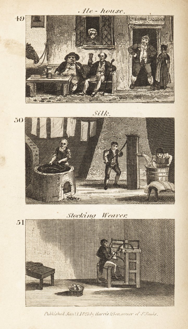 Handler i Regency England: Ølhus, silkefabrikk og strømpevever av Isaac Taylor