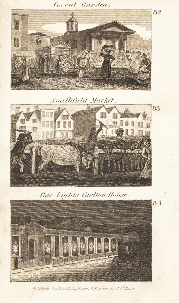 Handler i Regency England: Covent Garden, Smithfield Market og gasslys på Carlton House av Isaac Taylor
