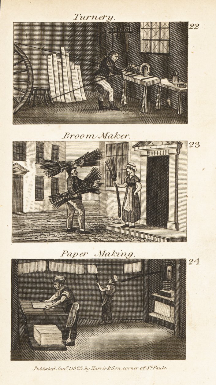 Handler i Regency England: Dreieri, kostemaker og papirfremstilling av Isaac Taylor