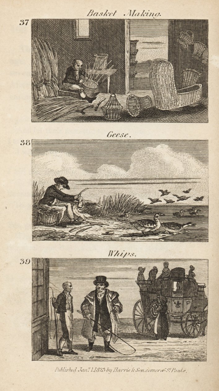 Handler i Regency England: kurvfremstilling, gjessplukking og pisk av Isaac Taylor