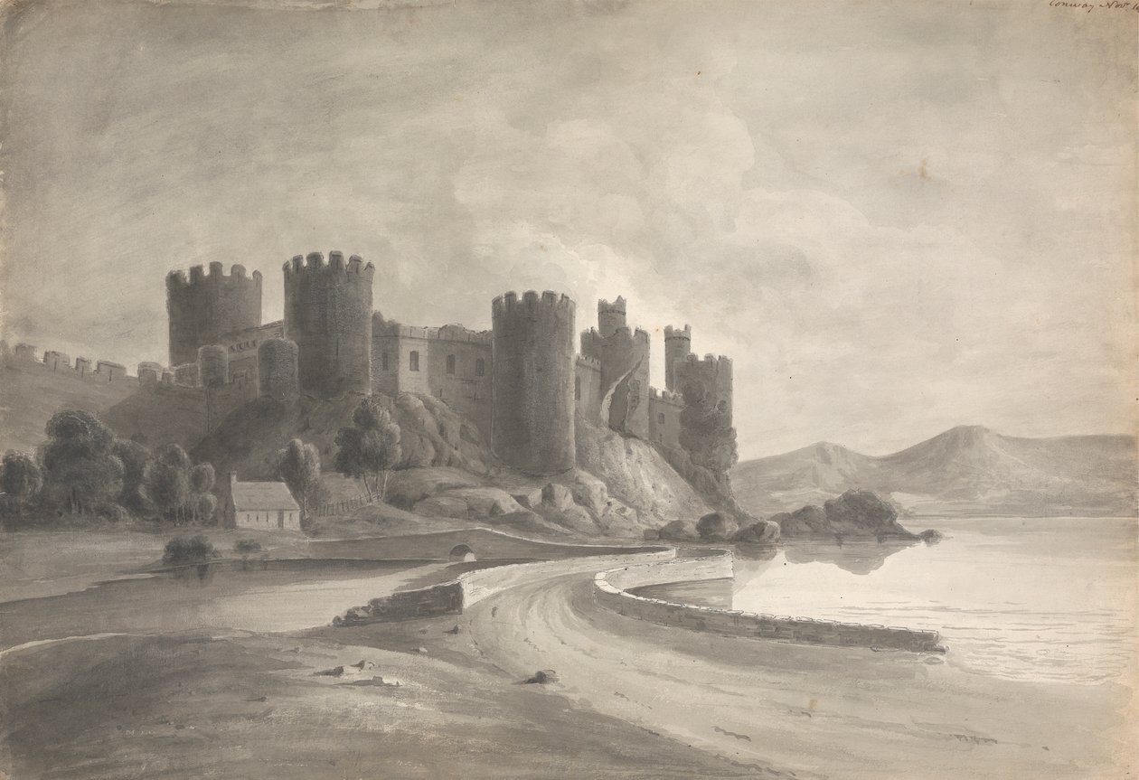 Conway (Castle, Nord-Wales), november 1809 av Isaac Weld