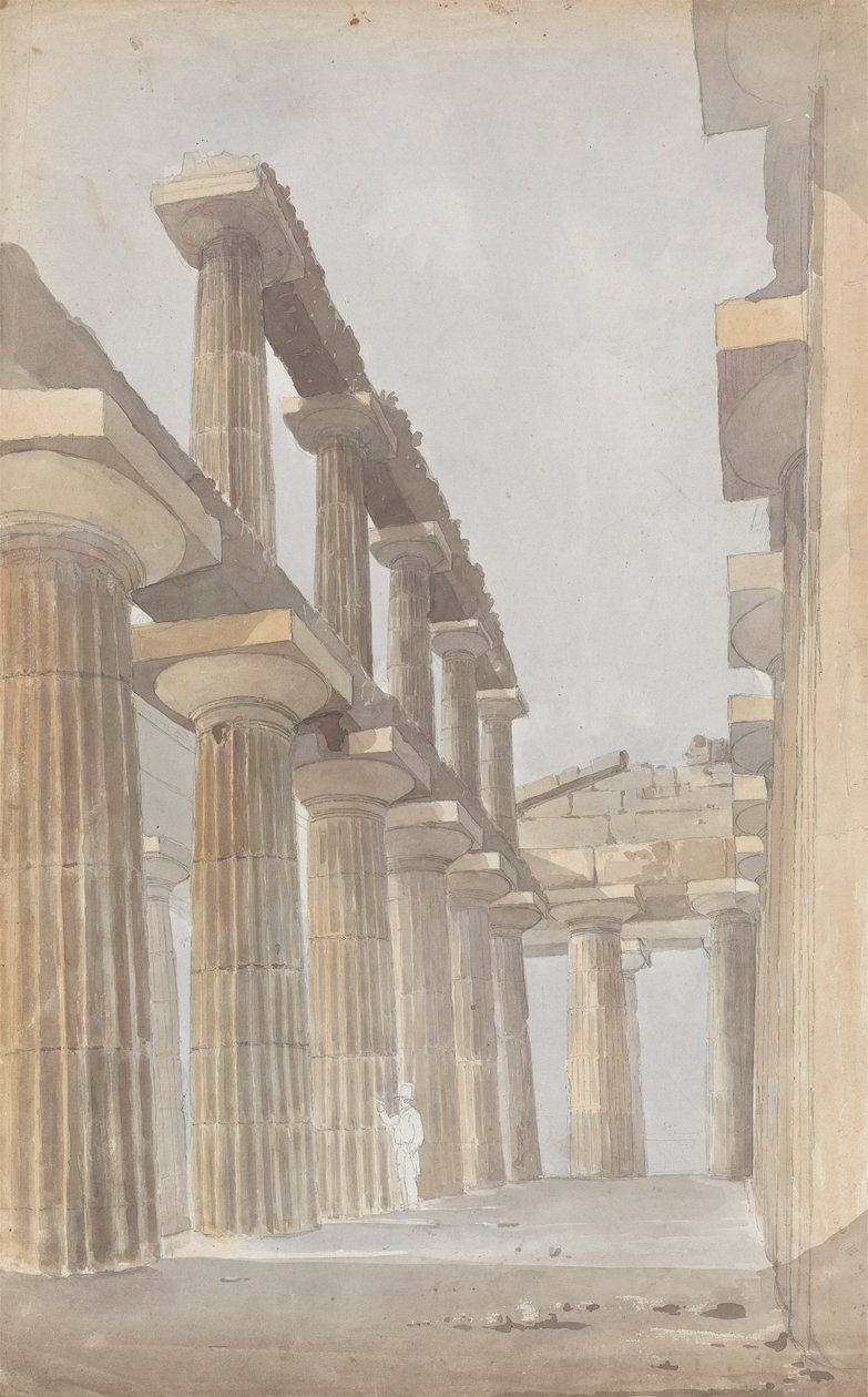 Interiøret i det store tempelet i Paestum av Isaac Weld