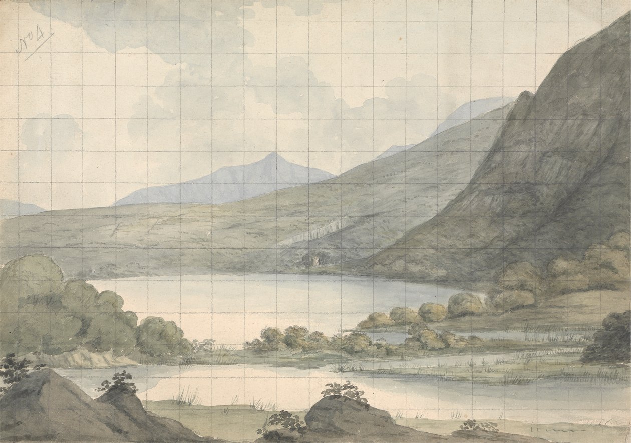 Turk Lake ser over elven og Brikeen Island (Irland) av Isaac Weld