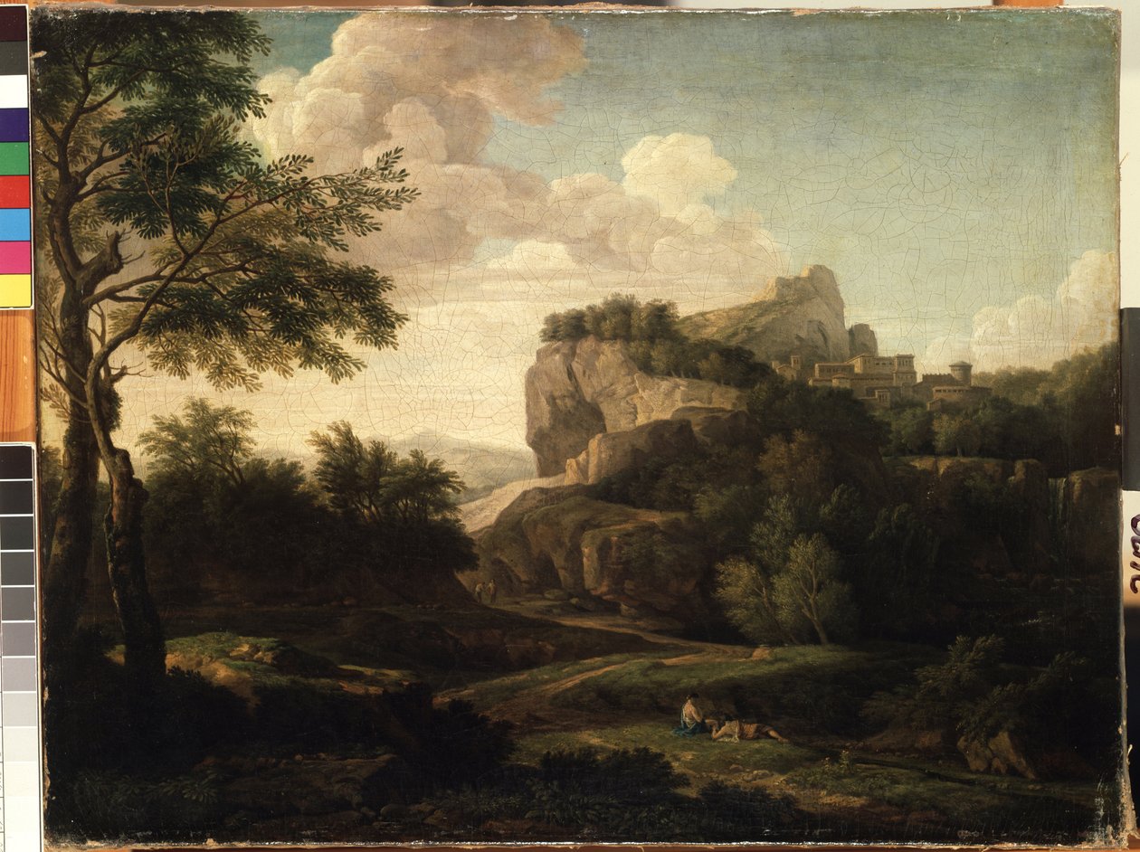 ""Landskap""-maleri av Isaac de Moucheron (1667-1744) Mikalojus Konstantinas Ciurlionis Fine Arts Museum fra 1700-tallet, Kaunas, Litauen av Isaac de Moucheron