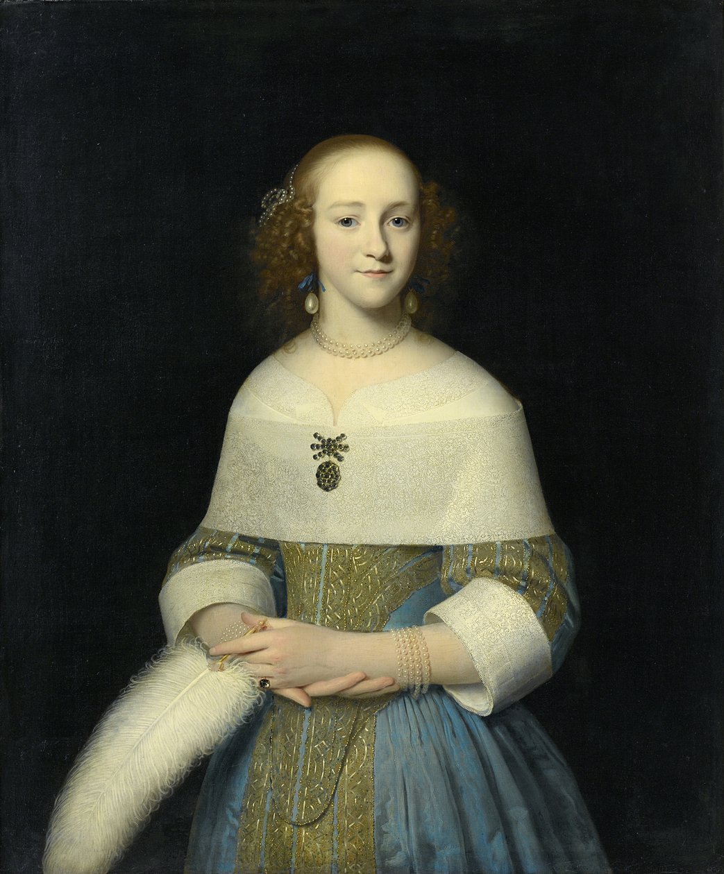 Portrett av en ung kvinne muligens Susanna Reael, 1656 av Isaack Luttichuys