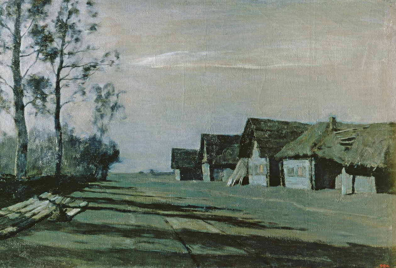 Village by Moonlight, 1897 av Isaak Ilyich Levitan