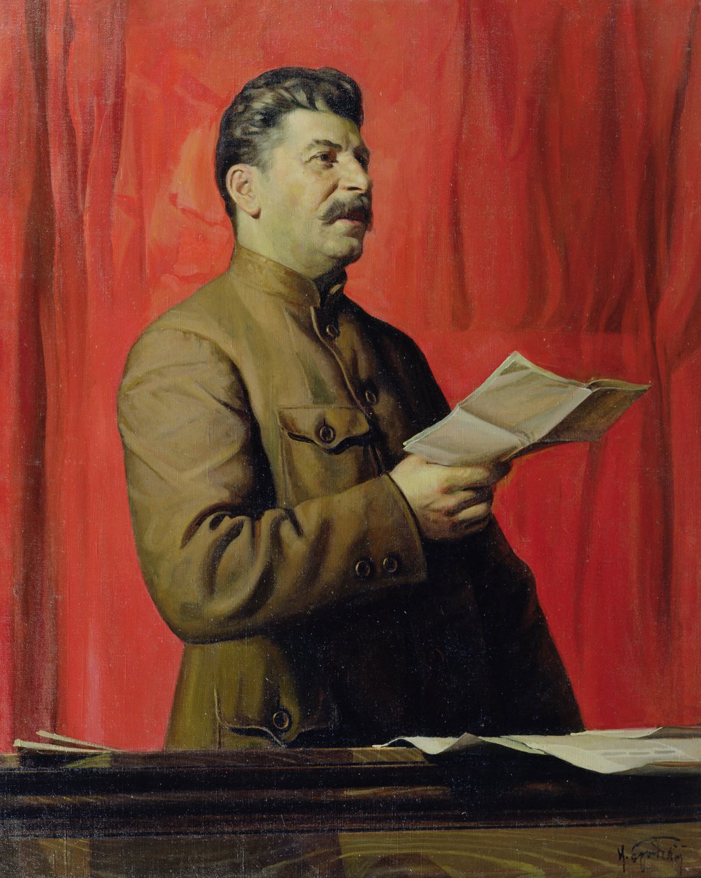 Portrett av Josif Stalin, 1933 av Isaak Israilevich Brodsky