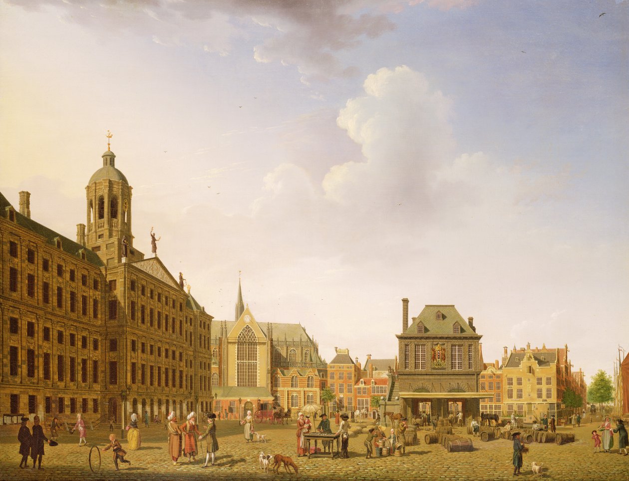 Dam-plassen - Amsterdam, 1782 av Isaac Ouwater