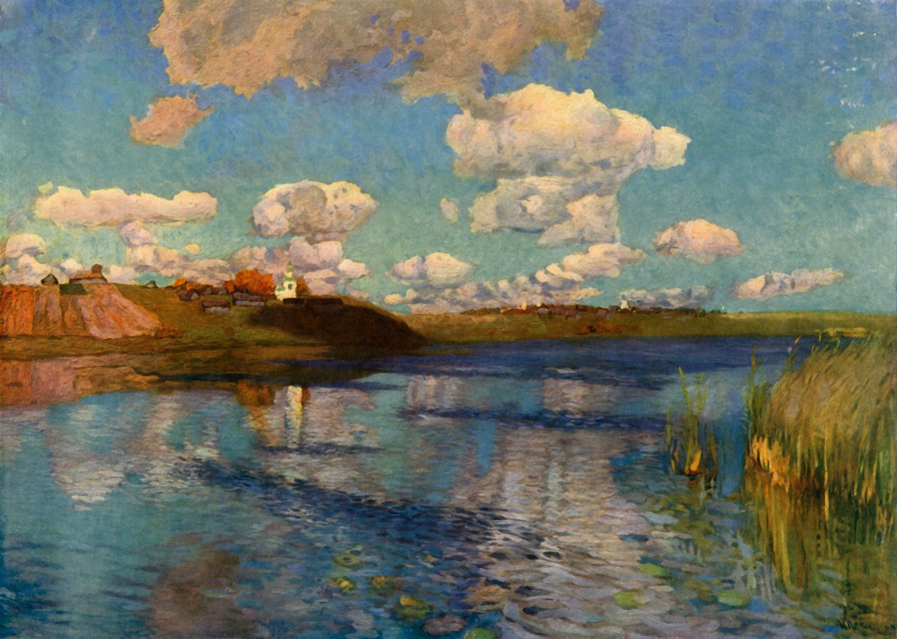 En solrik dag ved innsjøen, 1899-1900, 1965. av Isaak Ilyich Levitan