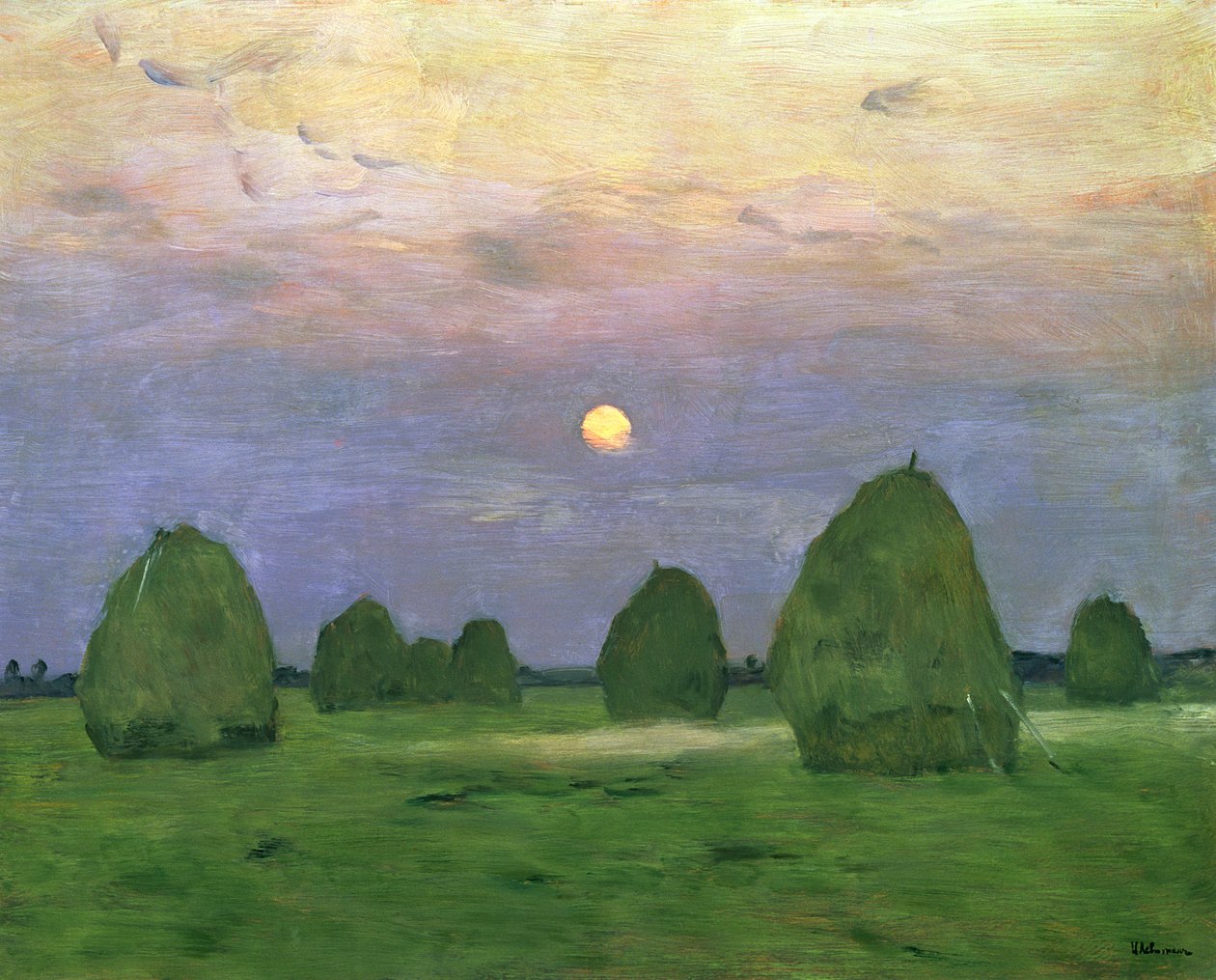 Hayricks at Dusk, 1899 av Isaak Ilyich Levitan