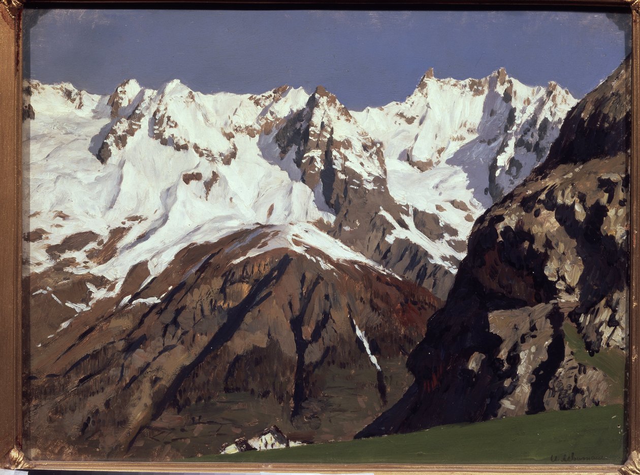 Mont Blanc-fjellkjeden. Maleri av Isaac (Isaac) Ilyich Levitan (1860-1900), olje på lerret av Isaak Ilyich Levitan
