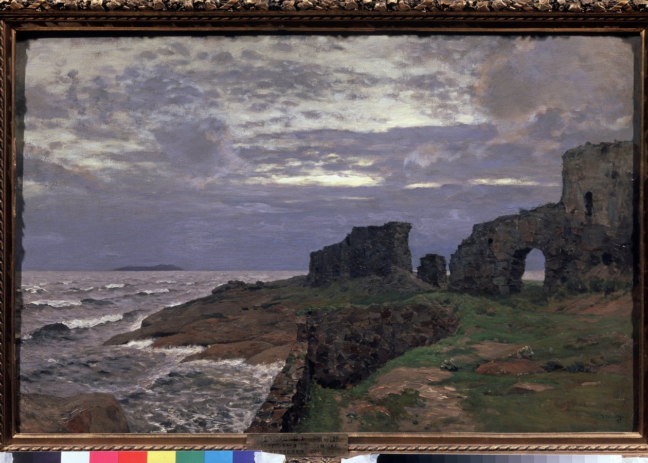 Rester av fortiden, Twilight, Finland - Maleri av Isaak (Isaac) Ilyich Levitan (1860-1900), olje på lerret av Isaak Ilyich Levitan