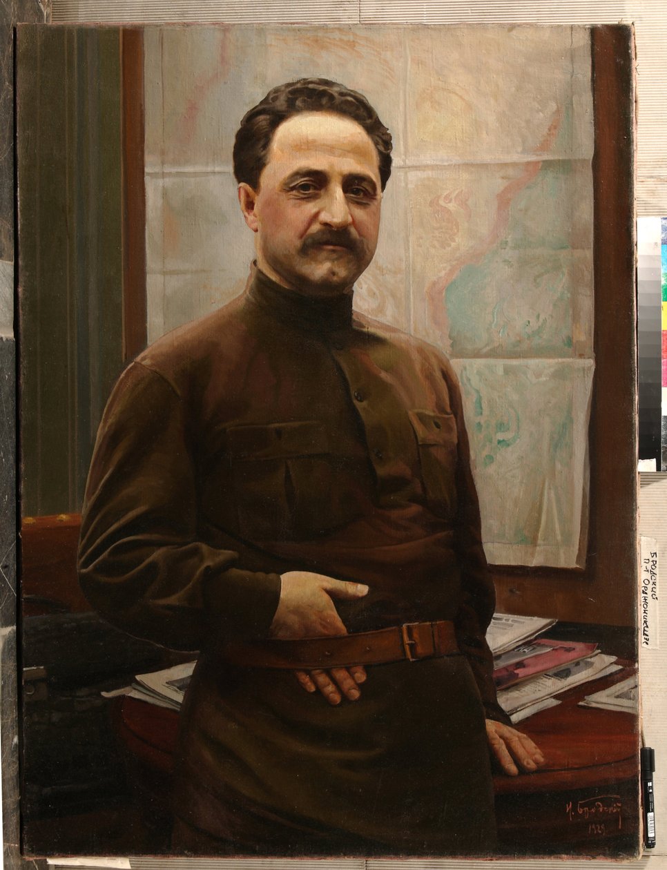 Grigory Ordjonikidze - Portrett av Grigory (Sergo) Ordzhonikidze (1886-1937) - Brodsky, Isaak Izrailevich (1884-1939) - 1929 - Olje på lerret - State Central Military Museum, Moskva av Isaak Israilevich Brodsky