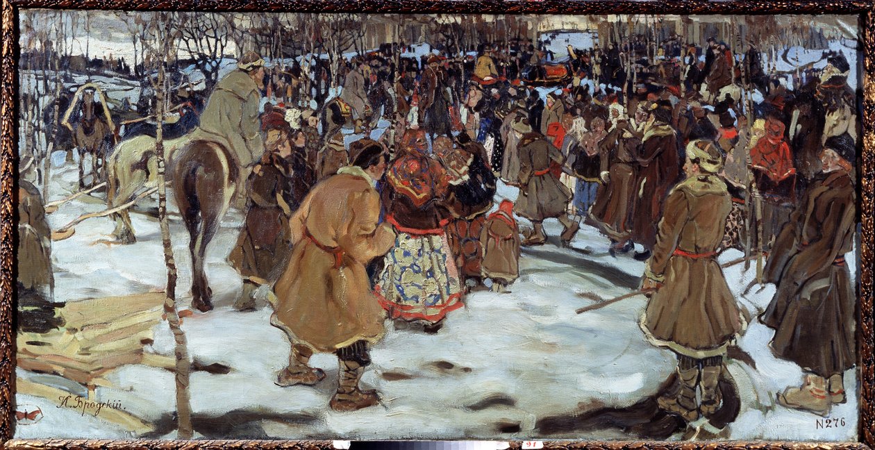 Tiden til boyarene (boiard, boiar), russiske aristokrater. (Boyar-epoken). Maleri av Isaak Izrailevich Brodsky (Brodsky) (1884-1939). Olje på lerret av Isaak Israilevich Brodsky