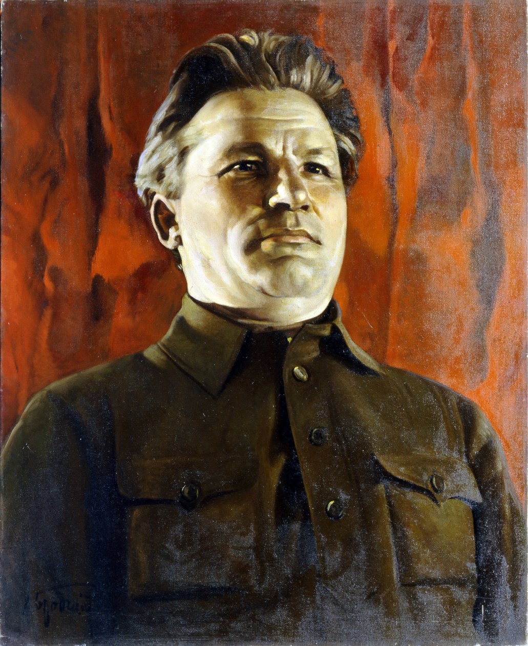 Portrett av Sergey Kirov (Serguei (Serge) Mironovitch Kostrikov av Isaak Israilevich Brodsky