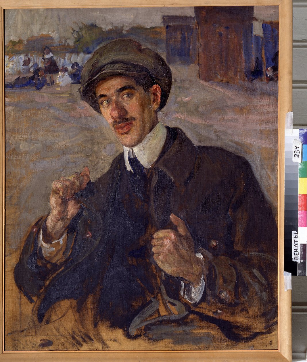 Portrett av forfatteren Kornei Ivanovich Tchoukovski (1882-1969) (Portrett av forfatteren Korney I. Chukovsky). Maleri av Isaak Izrailevich Brodsky (Brodsky) (1884-1939). Olje på lerret, 83 x 66 cm av Isaak Israilevich Brodsky