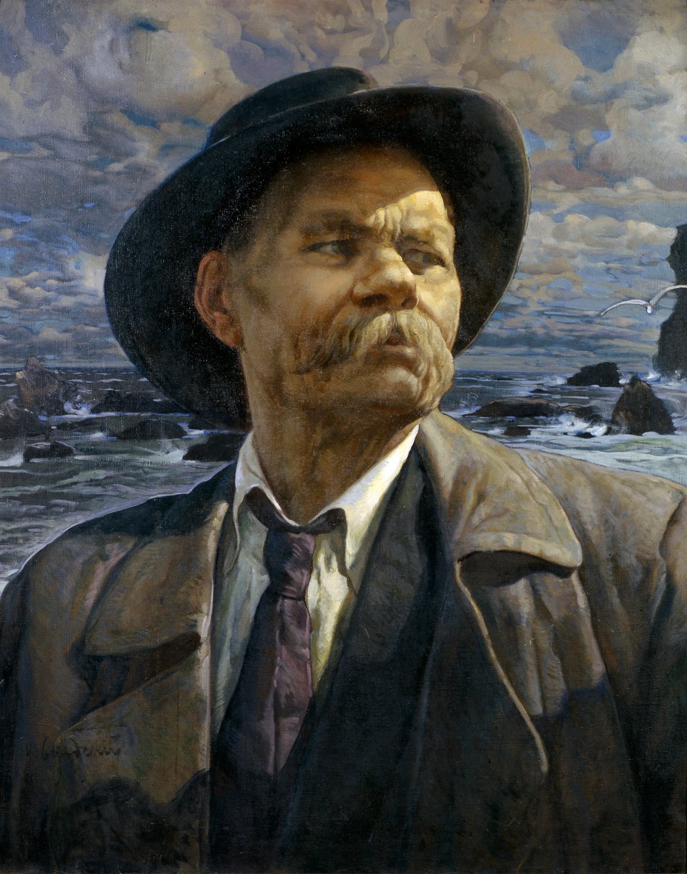 Portrett av forfatteren Maxim Gorky 1868-1939, 1936 av Isaak Israilevich Brodsky