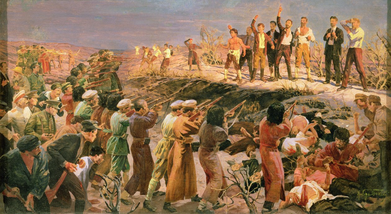 Studie for «Henrettelsen av de tjueseks Baku-kommissærene» av Isaak Israilevich Brodsky