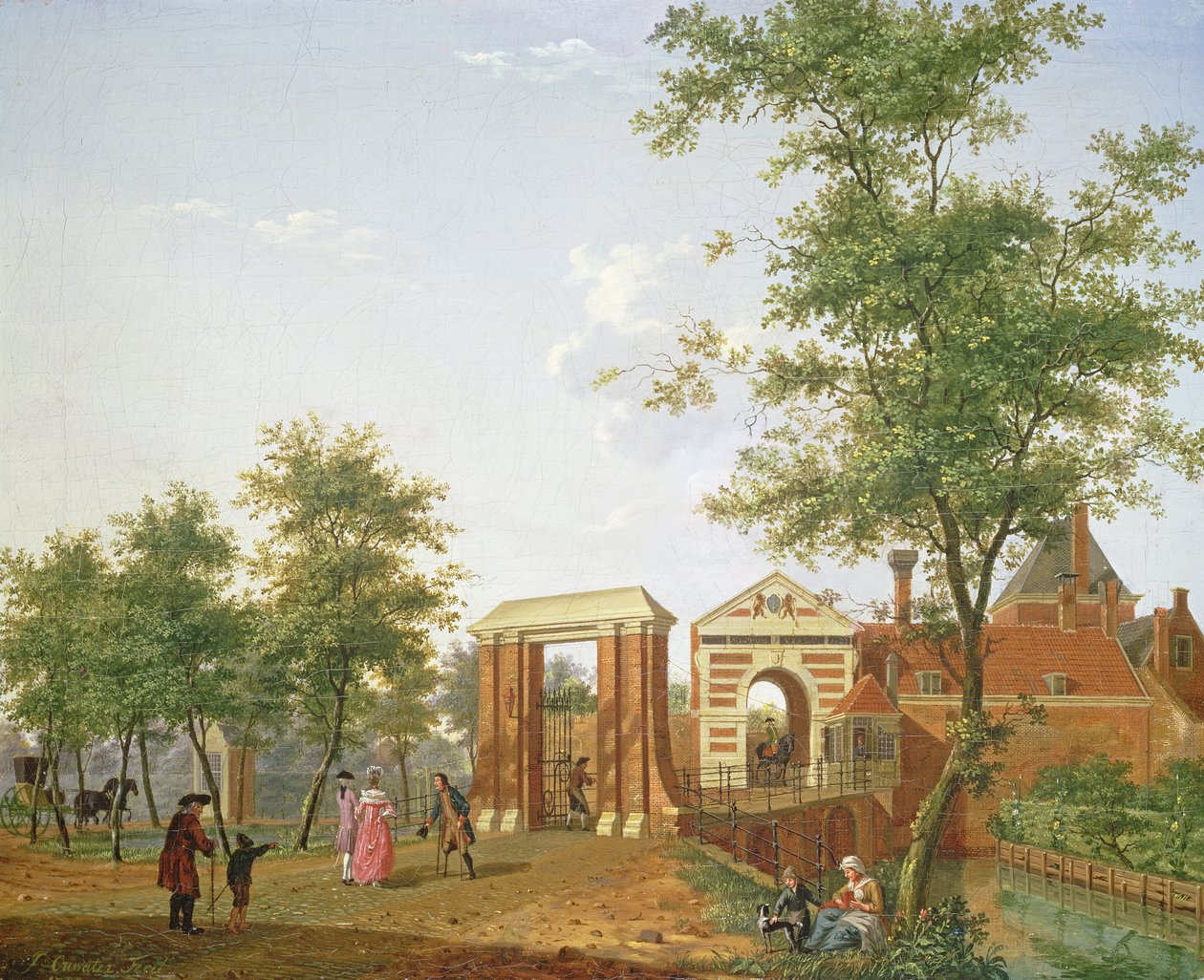 Utsikt over Zylpoort, Harlem, 1780 av Isaac Ouwater