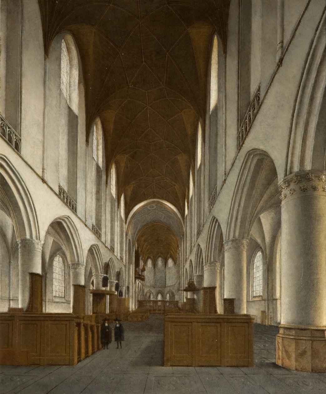 Interiør av Saint Bavo, Haarlem, 1680. av Isaak van Nickele