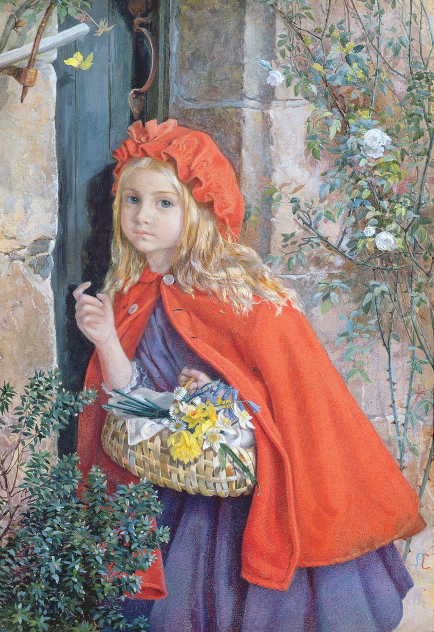 Rødhette, 1862 (wc und gouache på papir) av Isabel Oakley Naftel