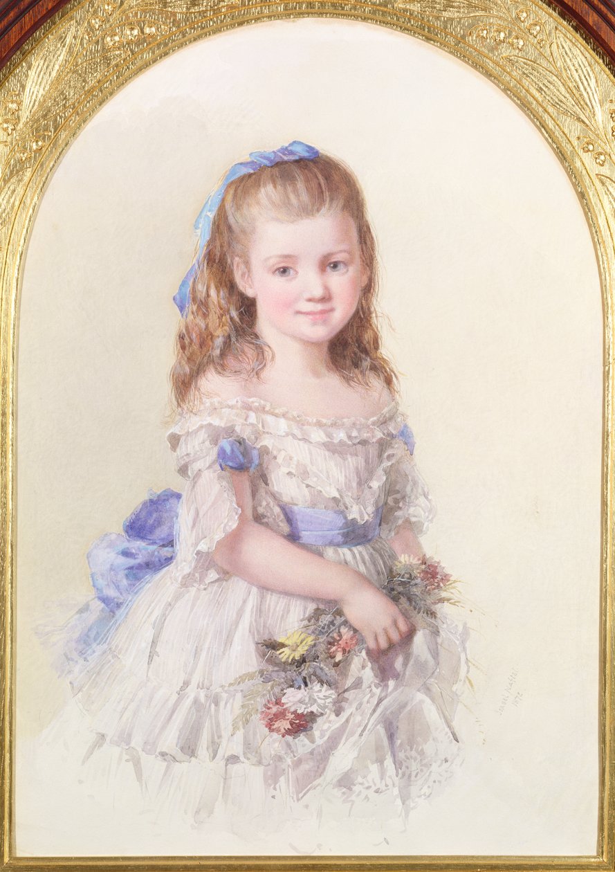 Portrett av Winifred Mary Bombass, ti år gammel, 1872 av Isabel Oakley Naftel