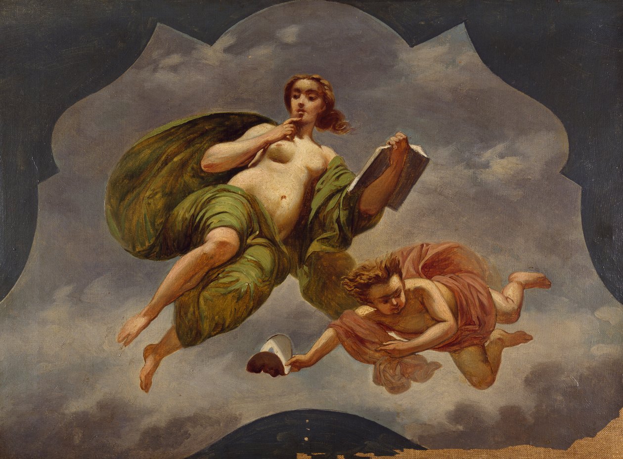 Komedie, av Isacco Gioacchino Levi (1818-1908), skisse av Isacco Gioacchino Levi