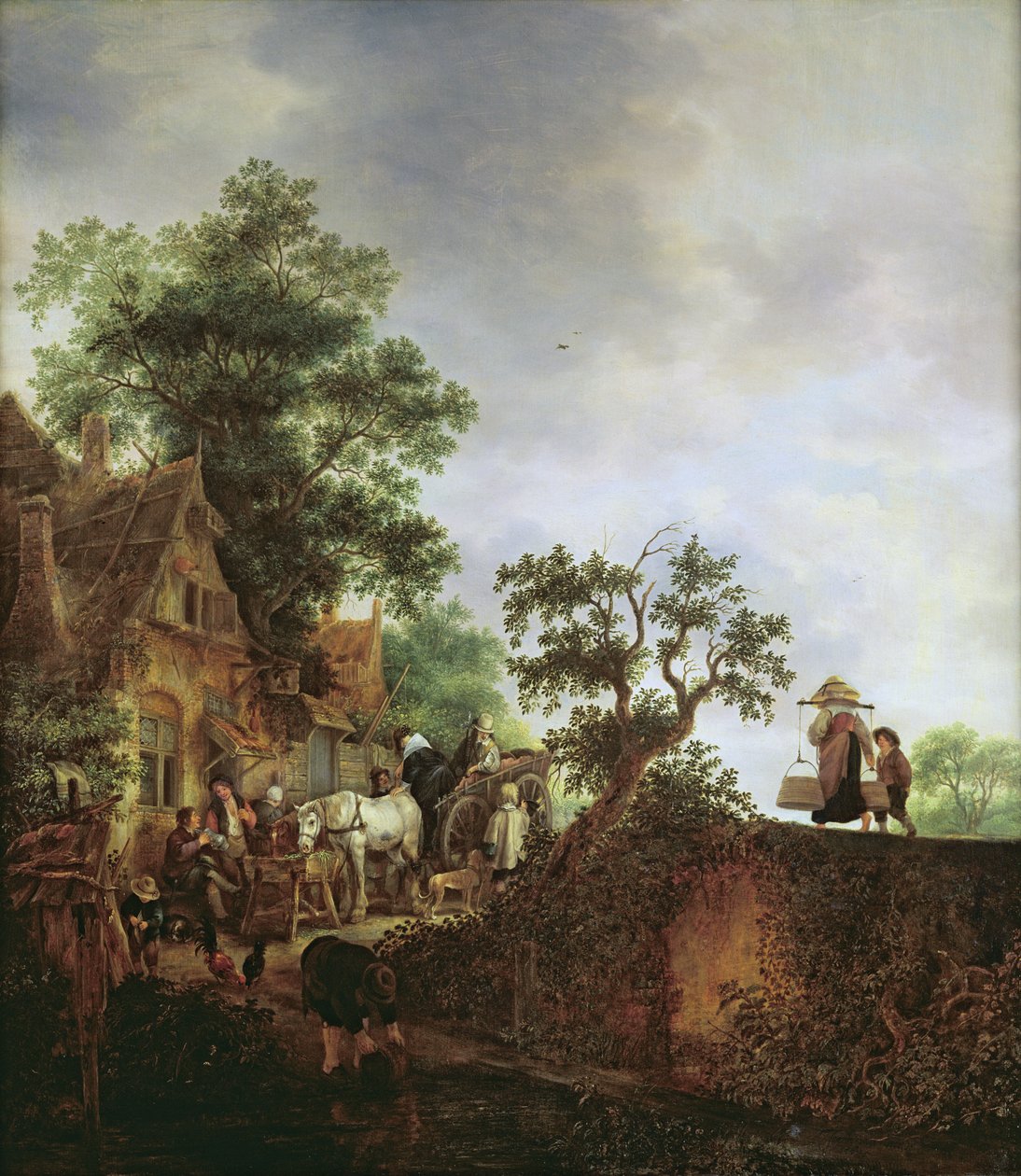 Reisende ved et vertshus av Isack van Ostade