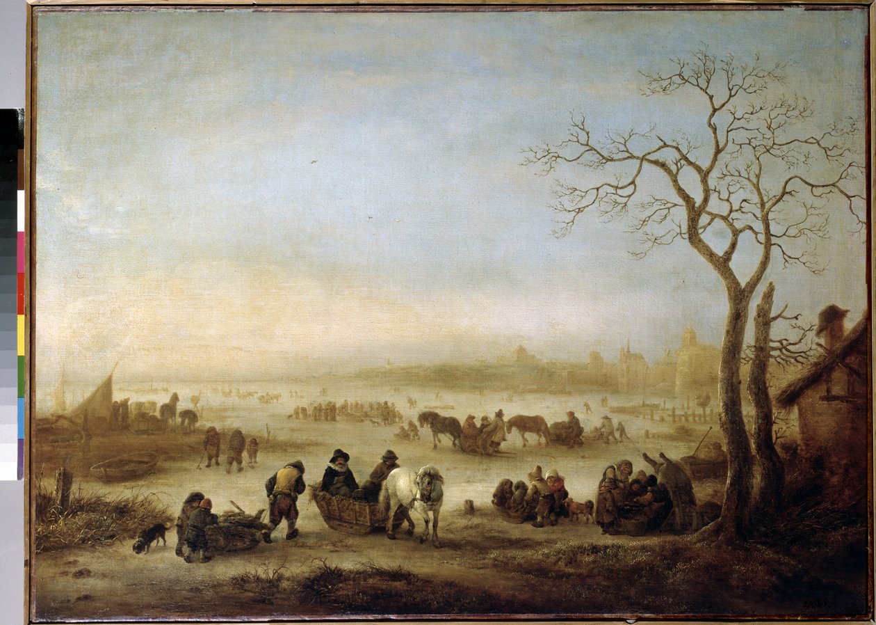 Lac Gele (frossen innsjø). Peinture de Isaac van Ostade (1621–1649) av Isack van Ostade