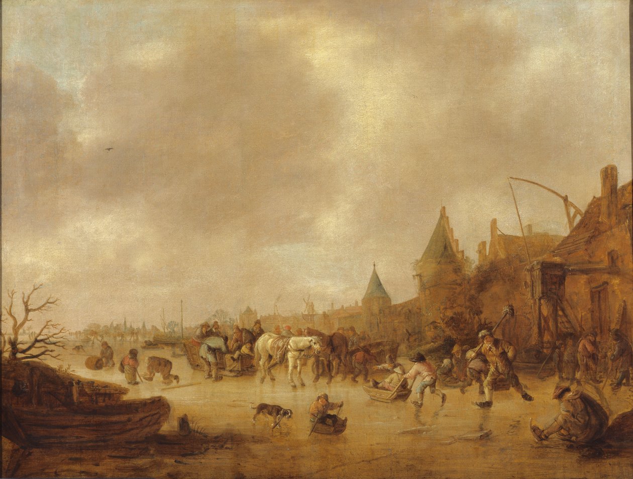 Skaterne, 1644 av Isack van Ostade
