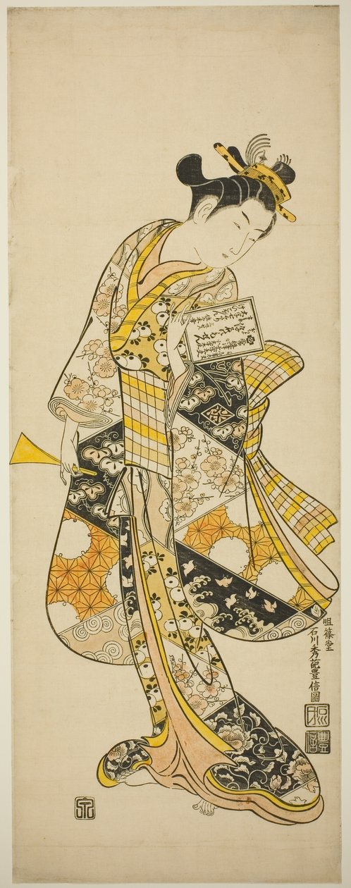 stående geisha av Ishikawa Toyonobu