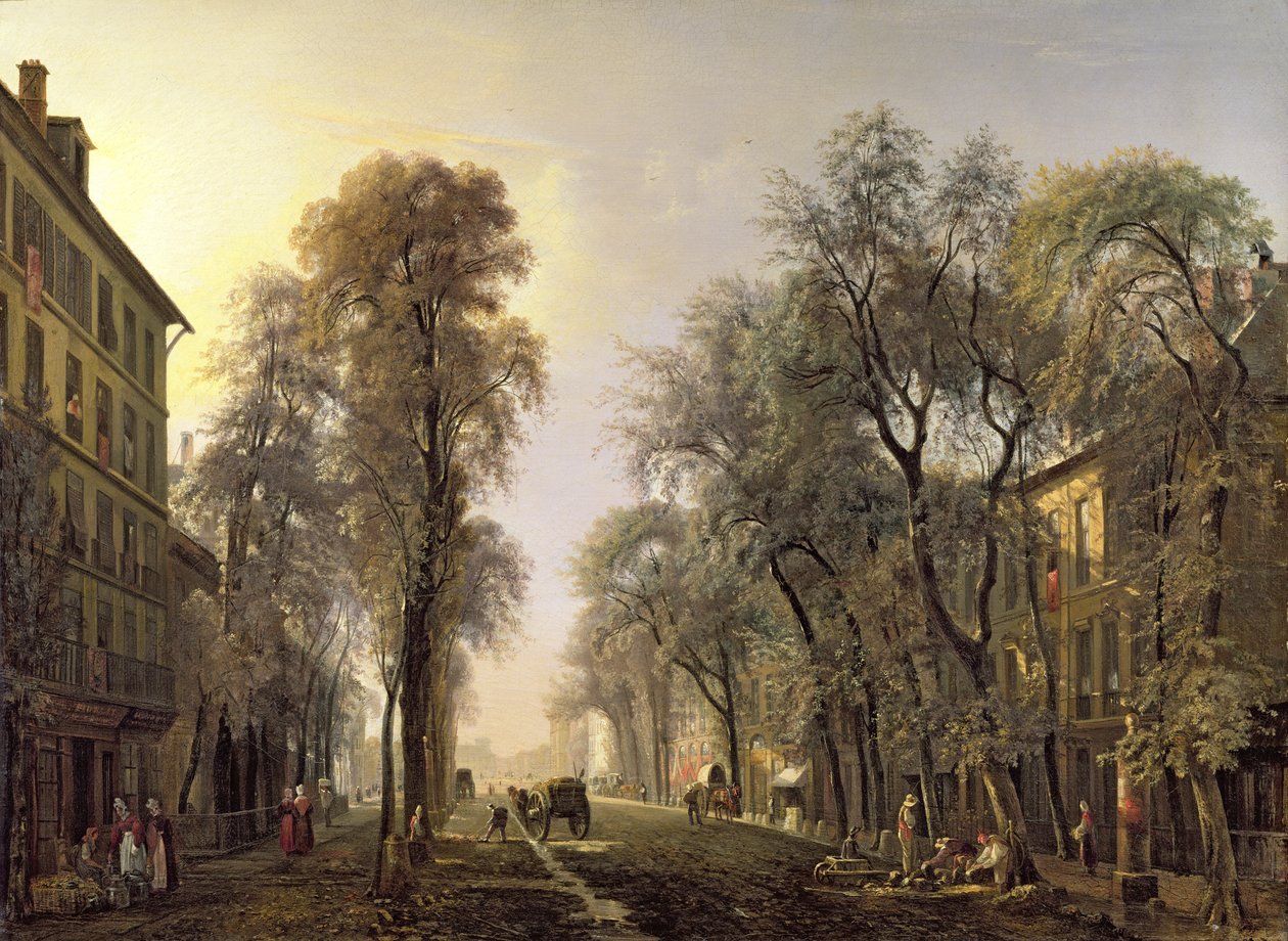 Boulevard Poissonniere i 1834 av Isidore Dagnan
