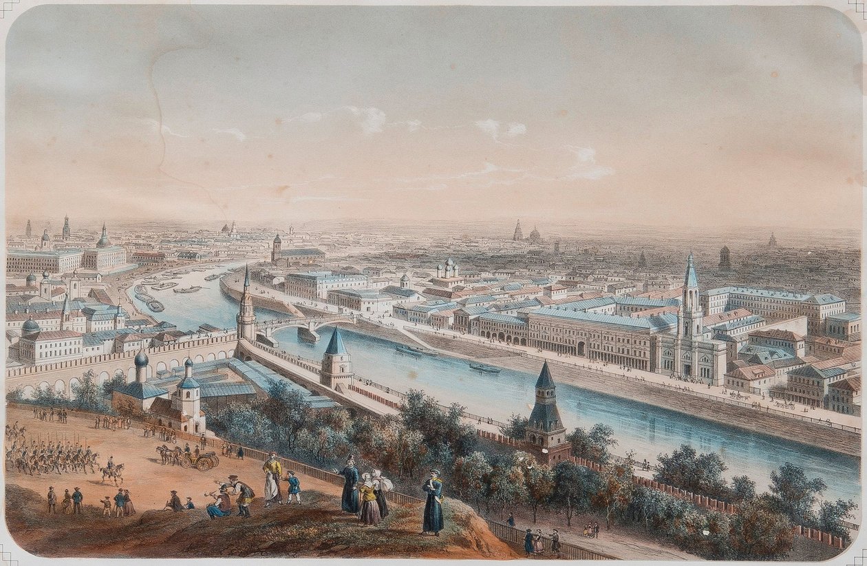 Panoramautsikt over Moskva, 1820-tallet av Isidore Laurent Deroy