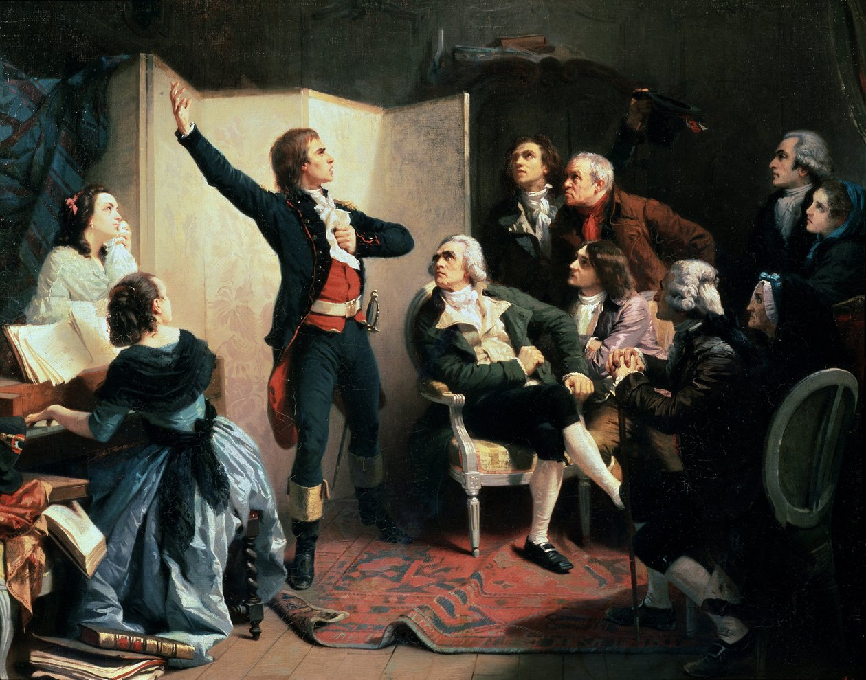 Poeten og komponisten Claude Joseph Rouget de Lisle fremfører Marseillaise, 24. april av Isidore Pils