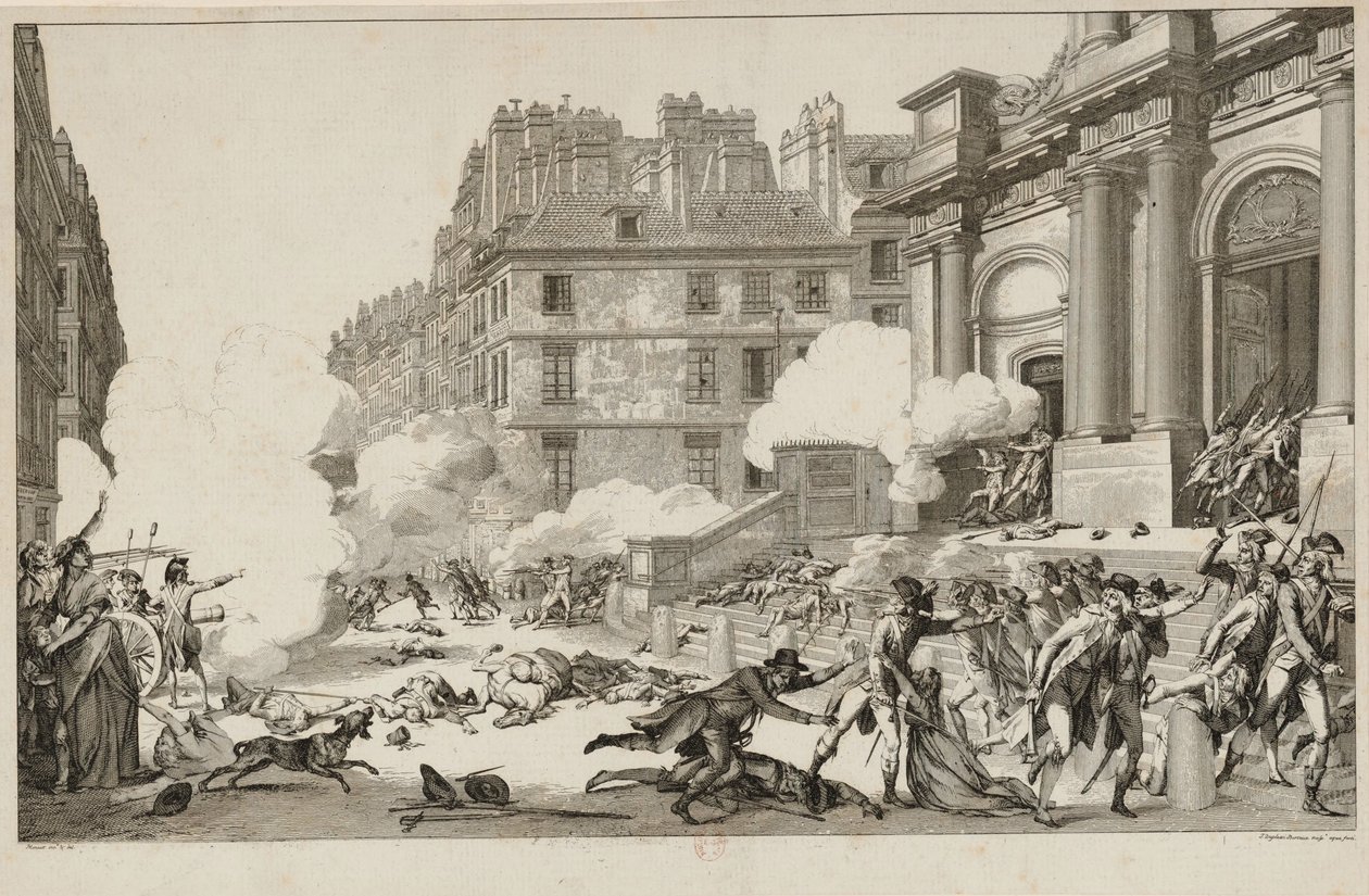 13 Vendemiaire. Napoleon Bonapartes Quelling of the Royalist Revolt ... i Paris, 1797. av Isidore Stanislas Helman